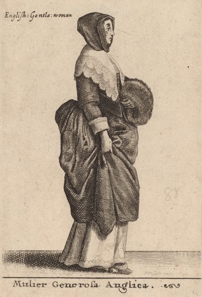 En generøs engelsk kvinde, 1642. af Wenceslaus Hollar