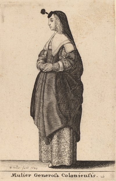 Den generøse kvinde fra Köln, 1643. af Wenceslaus Hollar