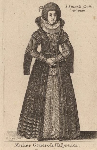 En spansk generøs kvinde, 1644. af Wenceslaus Hollar
