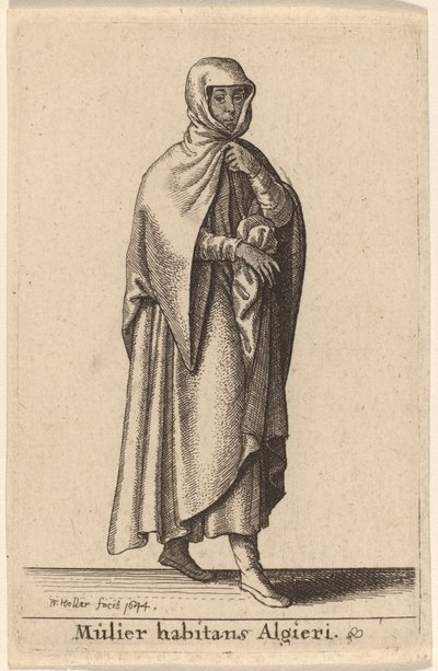 En kvinde, der bor i Algier af Wenceslaus Hollar