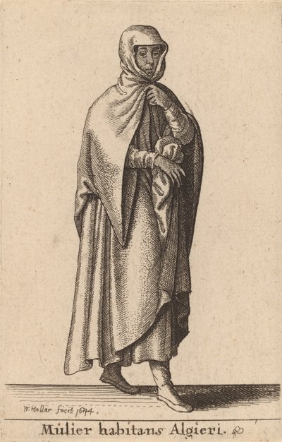 Kvinde, der bor i Algier, 1644. af Wenceslaus Hollar