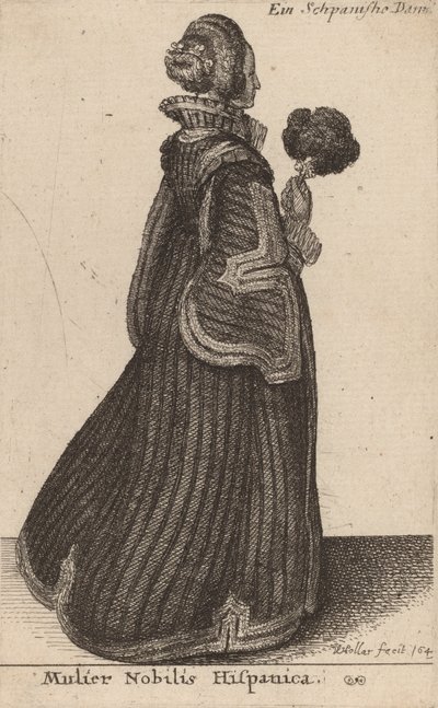En spansk adelsdame, sandsynligvis 1649. af Wenceslaus Hollar