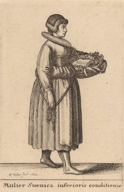 En svensk kvinde i ringere stand, 1642. af Wenceslaus Hollar