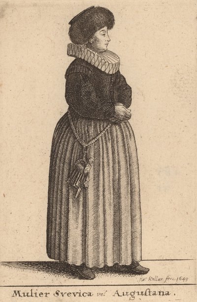 En Svevica eller Augustana kvinde, 1643. af Wenceslaus Hollar