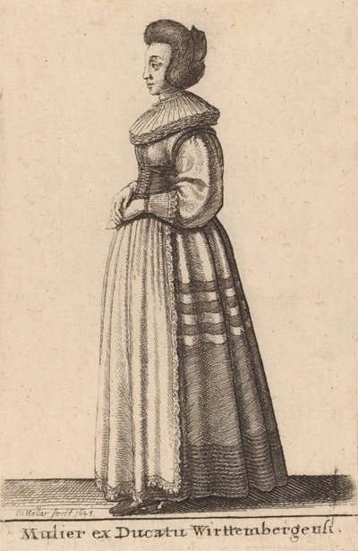 Kvinden fra hertugdømmet Wirtembergensi, 1643. af Wenceslaus Hollar
