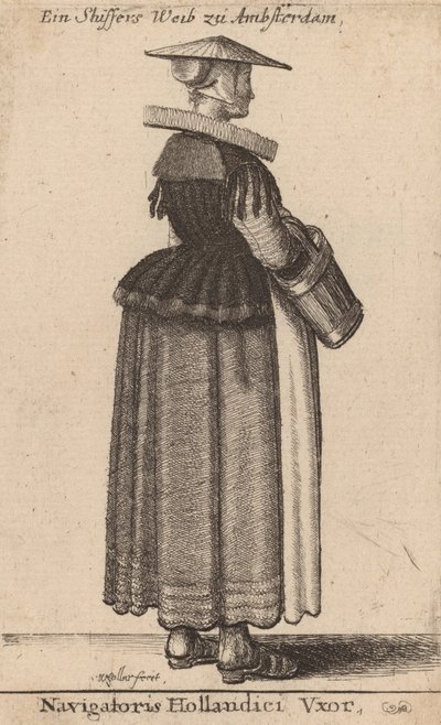 hollandsk navigatørs kone. af Wenceslaus Hollar