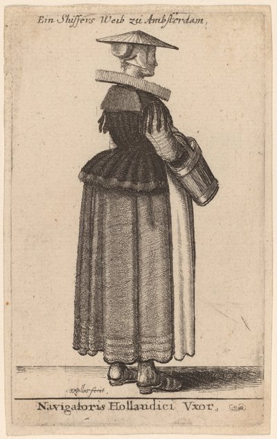 hollandsk navigatørs kone af Wenceslaus Hollar