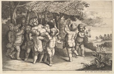 Ni små drenge, 1625-77. af Wenceslaus Hollar