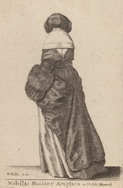 En ædel engelsk dame i vinterdragt, 1643. af Wenceslaus Hollar