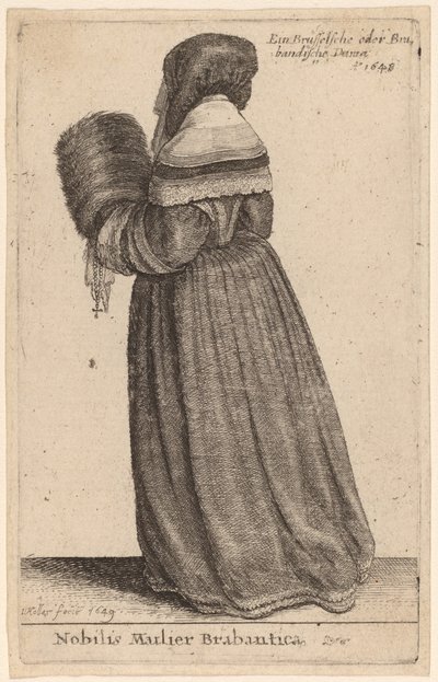 En adelig kvinde fra Brabant af Wenceslaus Hollar