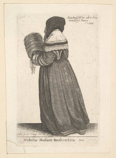 Adelskvinde fra Brabant, Adelskvinde fra Brabant, 1648 af Wenceslaus Hollar