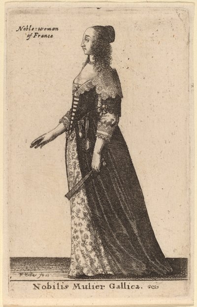 En ædel fransk kvinde af Wenceslaus Hollar