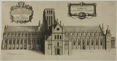 Den gamle Sankt Pauls Katedral set fra nord af Wenceslaus Hollar