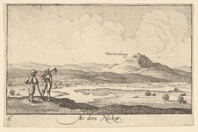 På Neckar, 1635. af Wenceslaus Hollar