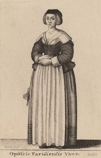 Arbejderkone i Paris, 1643. af Wenceslaus Hollar