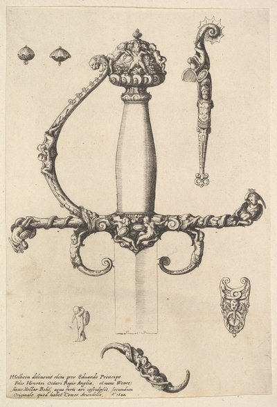 Ornamental sværdgreb, 1642. af Wenceslaus Hollar