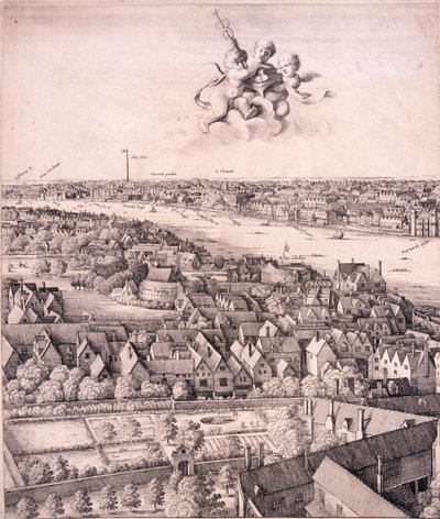 Panoramaudsigt over London, c1670 af Wenceslaus Hollar