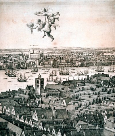 Panoramaudsigt over London, c1670 af Wenceslaus Hollar