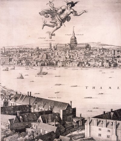 Panoramaudsigt over London, c1670 af Wenceslaus Hollar