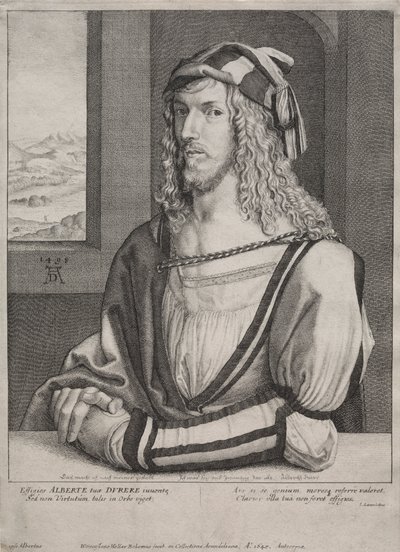 Portræt af Albrecht Dürer, i en alder af 26 af Wenceslaus Hollar