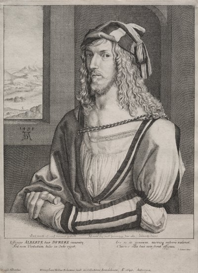 Muotokuva Albrecht Düreristä 26-vuotiaana af Wenceslaus Hollar