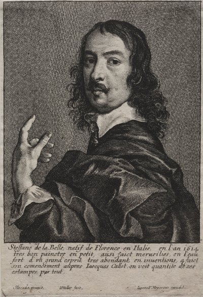 Portræt af Stefano della Bella af Wenceslaus Hollar