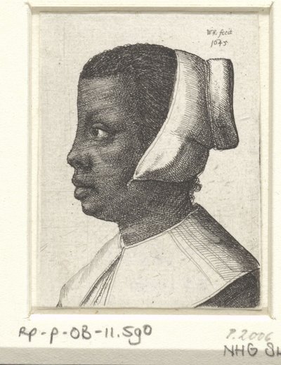 Portræt af en ung sort kvinde af Wenceslaus Hollar