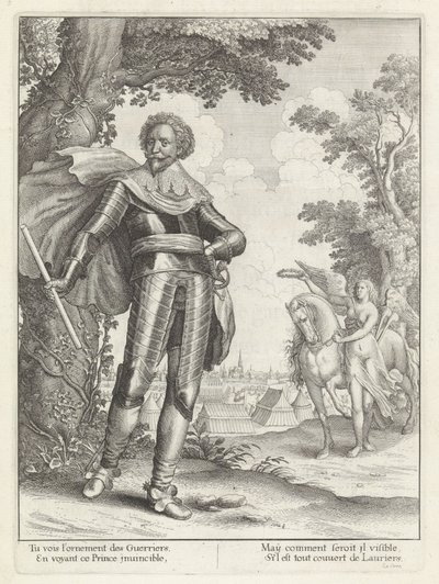 Portret van Frederik Hendrik, prins van Oranje Historien om indtoget af den mest kristne konges dronningemoder i de forenede provinser i Holland. (serietitel) af Wenceslaus Hollar