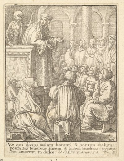 Preacher, from the Dance of Death, 1651. dani af Wenceslaus Hollar