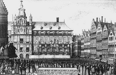 Proklamation af freden i Westfalen i 1648, graveret af F. Wyngaerde af Wenceslaus Hollar
