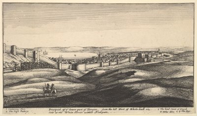 Udsigt til den nedre del af Tanger, ca. 1670. af Wenceslaus Hollar