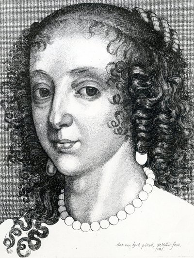 Dronning Henrietta Maria, 1641 af Wenceslaus Hollar