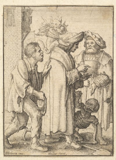 Rig mand, fra Dødedansen, 1651. af Wenceslaus Hollar