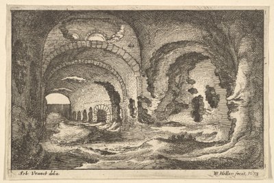 Romerske levn i Tivoli, 1673. af Wenceslaus Hollar
