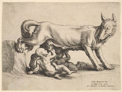 Romulus og Remus, 1652. af Wenceslaus Hollar