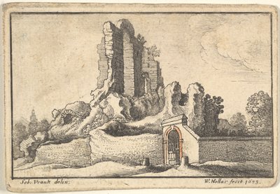 Ruiner og en spærret port på Esquiline Hill i Rom, 1673. af Wenceslaus Hollar
