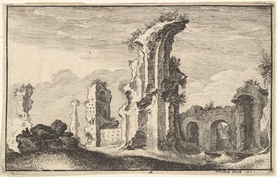 Ruinerne af St Croix de Jerusalem, 1600-tallet. af Wenceslaus Hollar
