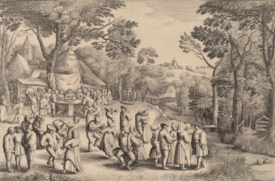 Rustik bryllupsdans, 1650. af Wenceslaus Hollar