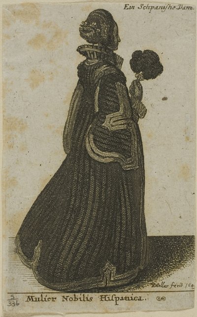 spansk adelskvinde af Wenceslaus Hollar