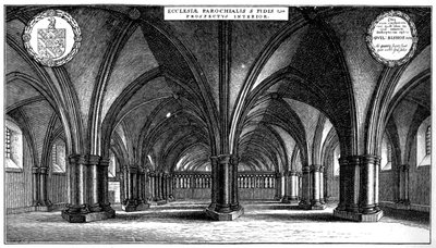 St Faiths Church i krypten af den gamle St Pauls Cathedral, London, 1657 1892. af Wenceslaus Hollar