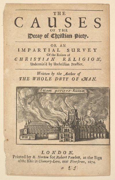 St. Pauls Burning, Lex ignea, 1671 eller senere. af Wenceslaus Hollar