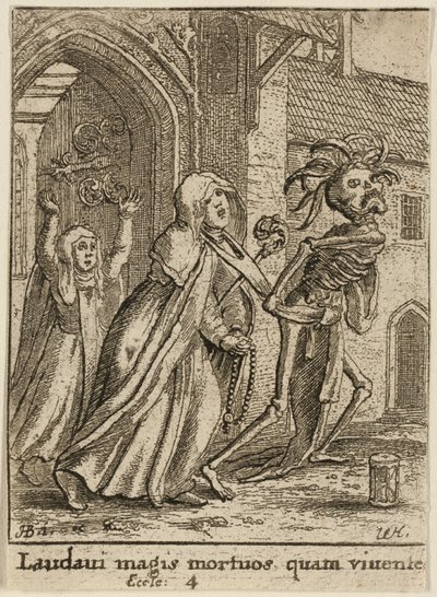Abbedissen og Døden af Wenceslaus Hollar
