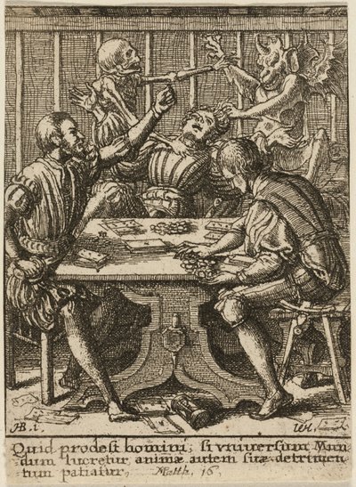 The Gamesters and Death, fra Dødedansen af Wenceslaus Hollar