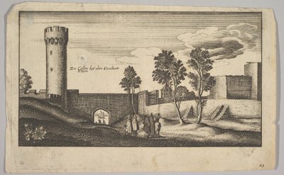Kuniberttårnet nær Köln kopi, 1625-77. af Wenceslaus Hollar