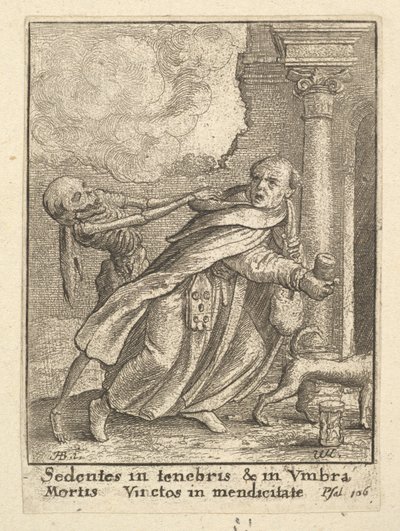 Munken, fra Dødedansen, 1651. af Wenceslaus Hollar