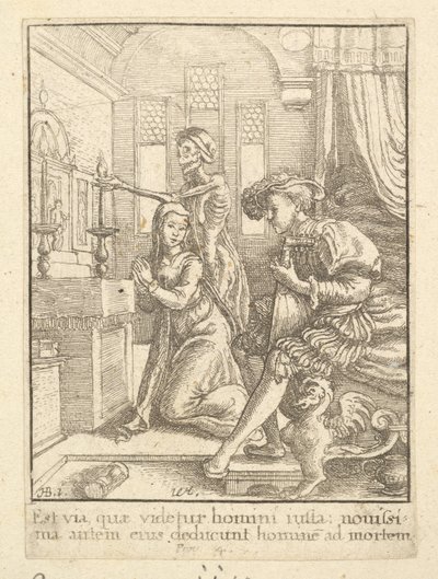 Nonnen, fra Dødedansen, 1651. af Wenceslaus Hollar