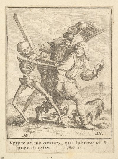 The Pedlar, fra Dødedansen, 1651. af Wenceslaus Hollar