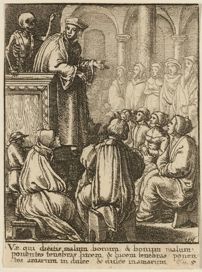 Prædikeren og Døden af Wenceslaus Hollar