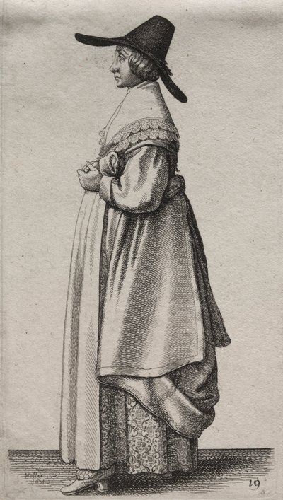 Engelske kvinders adskillige vaner, fra adelen til landskvinder..., 1640. af Wenceslaus Hollar
