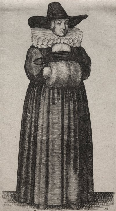 Engelske kvinders adskillige vaner, fra adelen til landskvinder..., 1640. af Wenceslaus Hollar